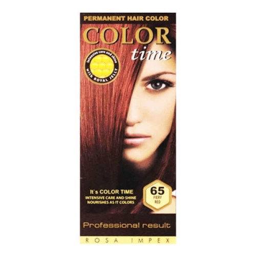 Color Time Permanentní Barva na vlasy 65 Ohnivě červená 100 ml