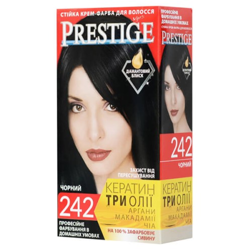 Vip's Prestige permanentní krémová barva na vlasy 242 černá 115 ml